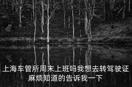 上海車管所周末上班嗎我想去轉駕駛證麻煩知道的告訴我一下
