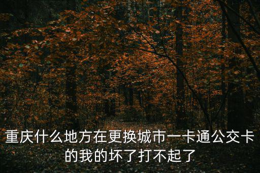 重慶什么地方在更換城市一卡通公交卡的我的壞了打不起了