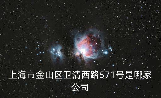 上海市金山區(qū)衛(wèi)清西路571號(hào)是哪家公司
