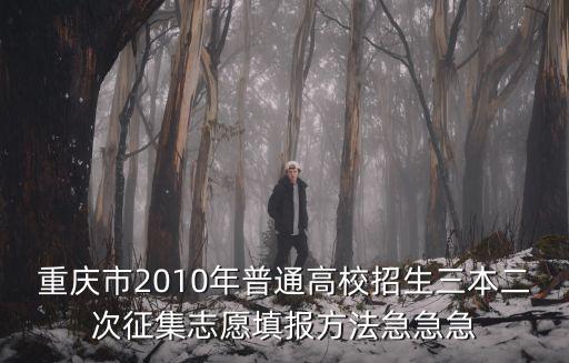 重慶市普通高考招生信息采集，重慶市2010年普通高校招生三本二次征集志愿填報方法急急急