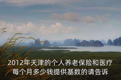 2012年天津的個人養老保險和醫療每個月多少錢提供基數的請告訴
