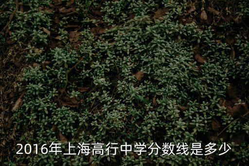2016年上海高行中學分數線是多少