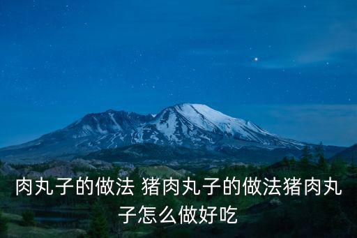 肉丸子的做法 豬肉丸子的做法豬肉丸子怎么做好吃