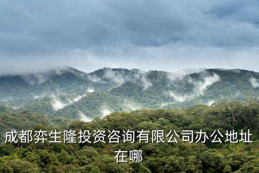 成都弈生隆投資咨詢有限公司辦公地址在哪