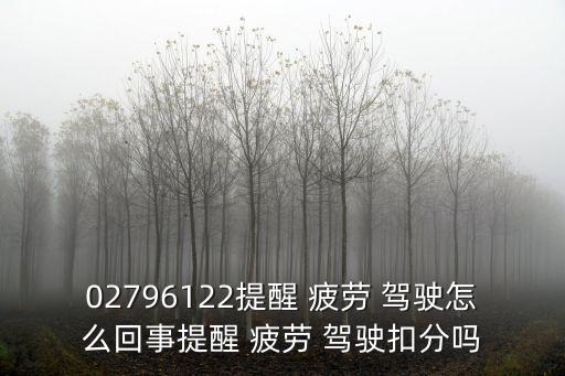 02796122提醒 疲勞 駕駛怎么回事提醒 疲勞 駕駛扣分嗎