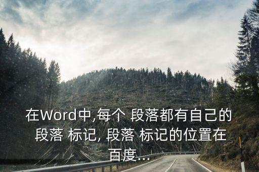 段落標記,這些段落是什么?