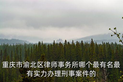 重慶市渝北區(qū)律師事務(wù)所哪個最有名最有實力辦理刑事案件的