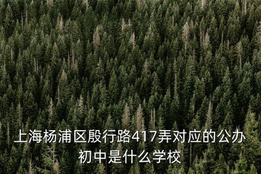 上海楊浦區殷行路417弄對應的公辦初中是什么學校