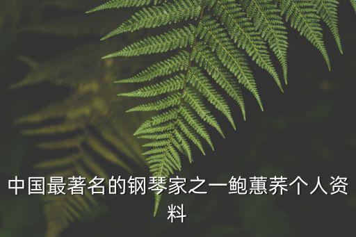 中國最著名的鋼琴家之一鮑蕙蕎個人資料