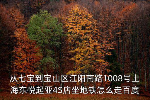 從七寶到寶山區(qū)江陽南路1008號上海東悅起亞4S店坐地鐵怎么走百度