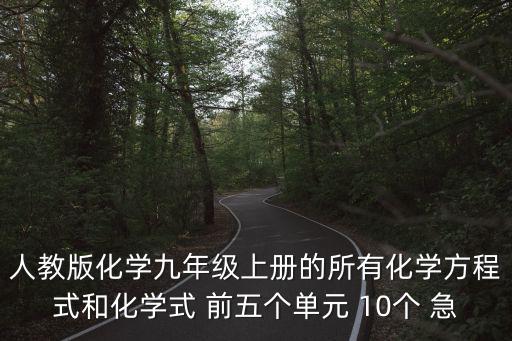 人教版化學九年級上冊的所有化學方程式和化學式 前五個單元 10個 急
