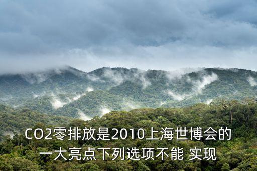 CO2零排放是2010上海世博會的一大亮點下列選項不能 實現