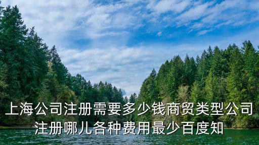 上海公司注冊需要多少錢商貿類型公司注冊哪兒各種費用最少百度知