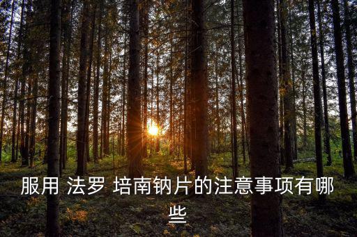 服用 法羅 培南鈉片的注意事項有哪些