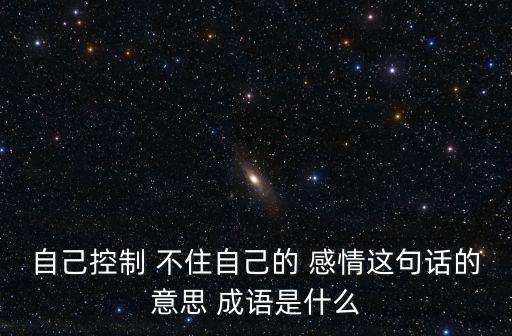 自己控制 不住自己的 感情這句話的意思 成語是什么