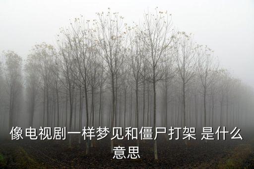 像電視劇一樣夢見和僵尸打架 是什么意思
