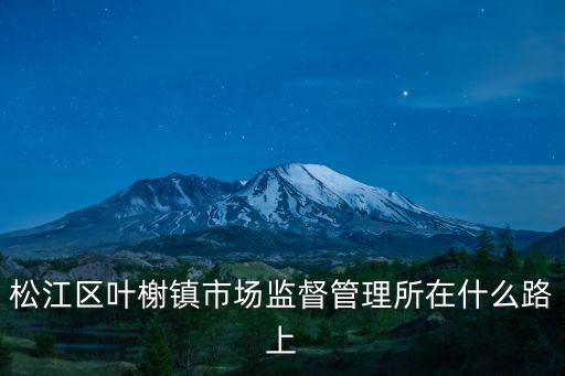 松江區葉榭鎮市場監督管理所在什么路上
