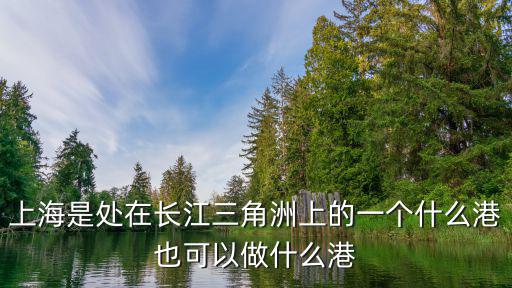 上海是處在長江三角洲上的一個(gè)什么港也可以做什么港