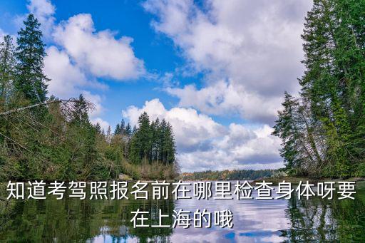 知道考駕照報名前在哪里檢查身體呀要在上海的哦