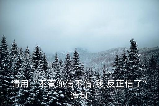 請用“不管你信不信,我 反正信了”造句