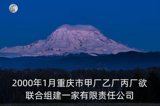 2000年1月重慶市甲廠乙廠丙廠欲聯合組建一家有限責任公司