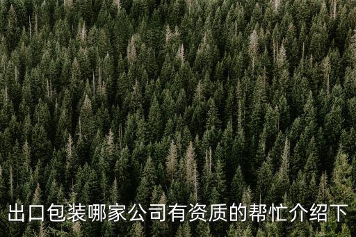 出口包裝哪家公司有資質的幫忙介紹下