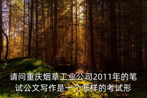 請(qǐng)問重慶煙草工業(yè)公司2011年的筆試公文寫作是一個(gè)怎樣的考試形