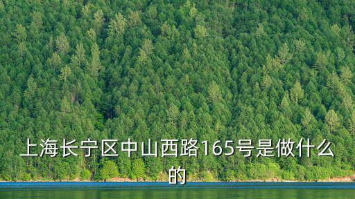 上海長寧區中山西路165號是做什么的