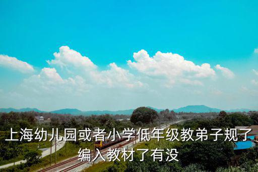 上海幼兒園或者小學(xué)低年級(jí)教弟子規(guī)了編入教材了有沒