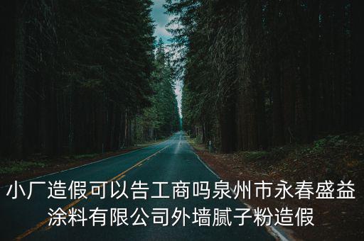 小廠造假可以告工商嗎泉州市永春盛益涂料有限公司外墻膩子粉造假