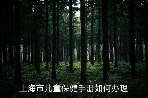 上海市兒童保健手冊如何辦理
