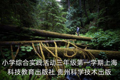 小學綜合實踐活動三年級第一學期上海科技教育出版社 貴州科學技術出版