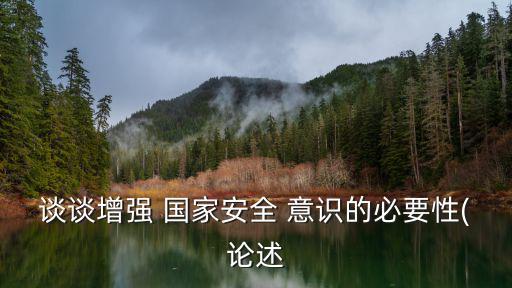 談談增強 國家安全 意識的必要性(論述