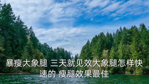 暴瘦大象腿 三天就見效大象腿怎樣快速的 瘦腿效果最佳