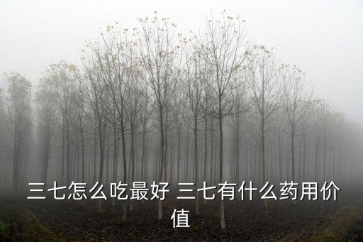  三七怎么吃最好 三七有什么藥用價值