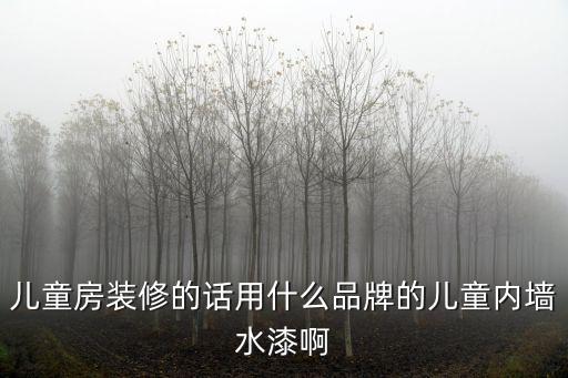 兒童房裝修的話用什么品牌的兒童內(nèi)墻水漆啊