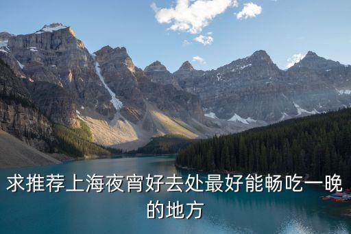 求推薦上海夜宵好去處最好能暢吃一晚的地方