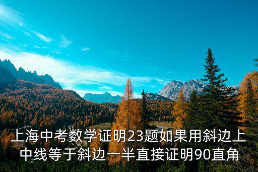 上海市中考23題，上海中考數(shù)學證明23題如果用斜邊上中線等于斜邊一半直接證明90直角