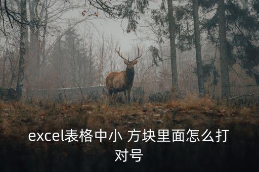 excel表格中小 方塊里面怎么打?qū)μ?hào)
