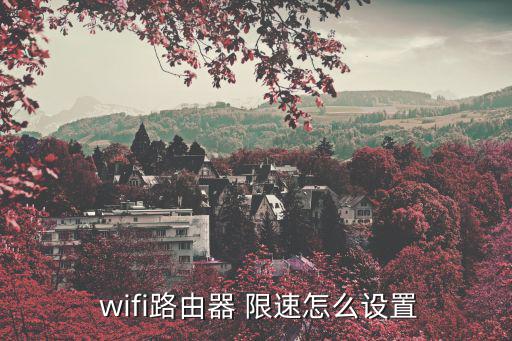 wifi限速,wifirouter限速設(shè)置方法