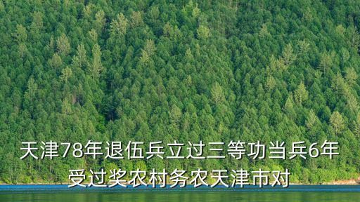 天津78年退伍兵立過三等功當兵6年受過獎農村務農天津市對