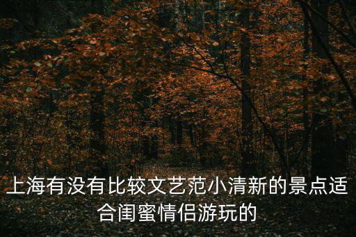 上海有沒有比較文藝范小清新的景點適合閨蜜情侶游玩的