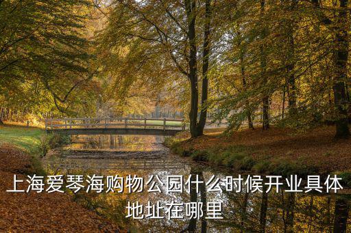 上海愛琴海購物公園什么時候開業具體地址在哪里