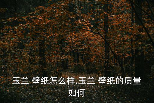 玉蘭 壁紙?jiān)趺礃?玉蘭 壁紙的質(zhì)量如何
