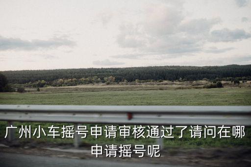 廣州小車搖號申請審核通過了請問在哪申請搖號呢