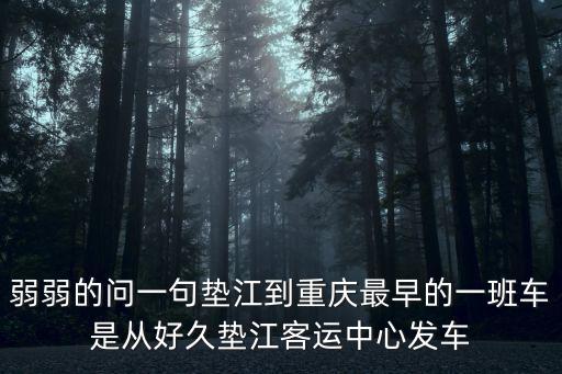 弱弱的問一句墊江到重慶最早的一班車是從好久墊江客運中心發(fā)車