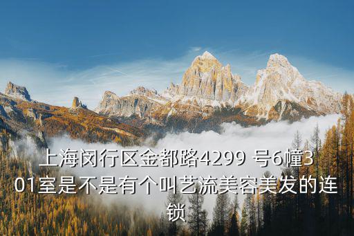 上海閔行區(qū)金都路4299 號6幢301室是不是有個叫藝流美容美發(fā)的連鎖