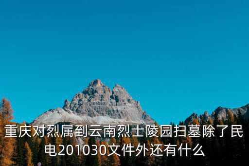 重慶對烈屬到云南烈士陵園掃墓除了民電201030文件外還有什么