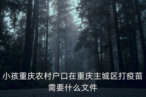 小孩重慶農村戶口在重慶主城區打疫苗需要什么文件