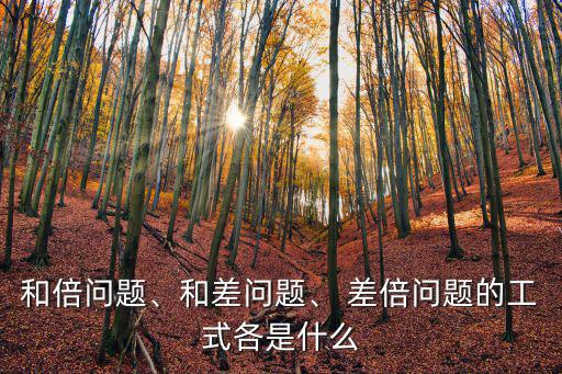 和倍問題、和差問題、 差倍問題的工式各是什么